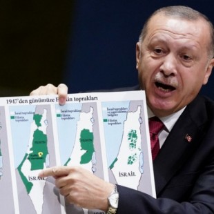 "¿Dónde empieza y termina el territorio israelí?": Erdogan exhibe a la ONU un mapa