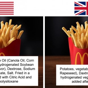 Comparativa de ingredientes de los mismos productos de alimentación en Estados Unidos y Reino Unido [ENG]