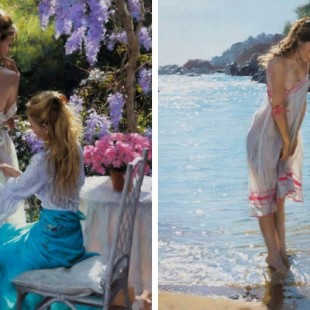 Artista español convierte momentos íntimos de mujeres hermosas en pinturas en colores pastel