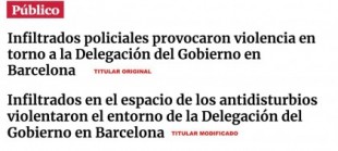 ¿Qué sabemos sobre el contenido que sitúa a «infiltrados policiales» en Barcelona?: Público ha modificado el contenido