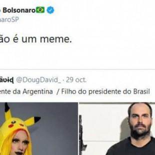 El hijo de Bolsonaro se burla del hijo gay del nuevo presidente de Argentina