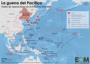 La Segunda Guerra Mundial en el Pacífico (mapa)