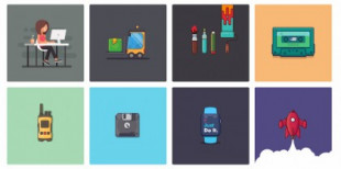 Un kit de 100 ilustraciones vectoriales con licencia libre: iconos, objetos cotidianos y personajes
