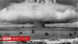 La huella de la primera bomba nuclear explosionada en el mar que todavía es visible en Bikini después de 73 años