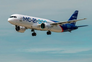 El Irkut MC-21, algo así como el A320 ruso, sigue con su programa de vuelos de prueba