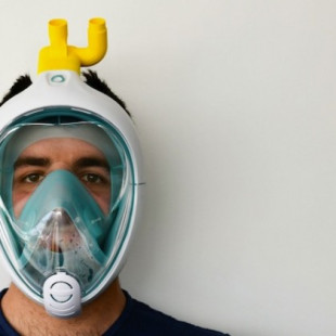 Un invento «made in Italia» llena de máscaras de buceo el Hospital Donostia, para respiradores