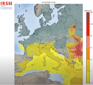 Una nube radioactiva (inofensiva) procedente de Chernóbil cruza Europa