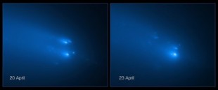 Hubble captura la ruptura del cometa Atlas