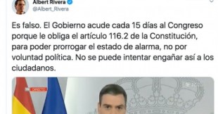 "¿Y usted es jurista?": Críticas a Albert Rivera por este tuit en el que acusa a Sánchez de mentir