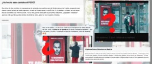 Carteles con la cara de Pedro Sánchez y con el mensaje: "confía en tu Gobierno" no son del Gobierno