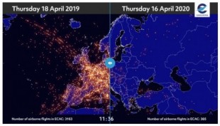 Trafico aéreo europeo Abril 2019 - Abril 2020