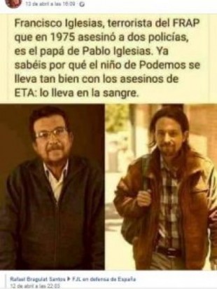 El bulo del padre asesino de Pablo Iglesias (y el del abuelo)