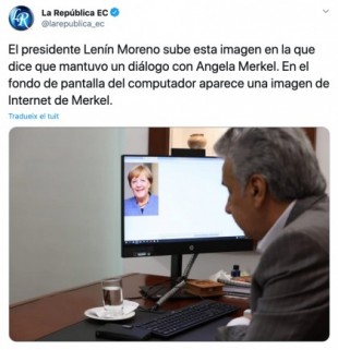 Lenin Moreno se convierte en el hazmerreír de internet por su “fotollamada” con Angela Merkel