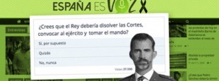 Una web vinculada a Vox: "el rey debería disolver las Cortes, convocar al Ejército y tomar el mando"