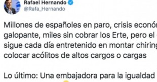 Rafael Hernando critica un puesto creado por el PP pensando que había sido el PSOE