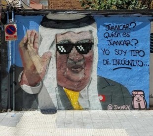 El graffiti del Rey Emérito vuelve a mutar