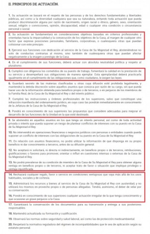 Juan Carlos I incumpliría 11 de los 20 puntos del ‘Código de Conducta’ que Casa Real impone a todos sus empleados