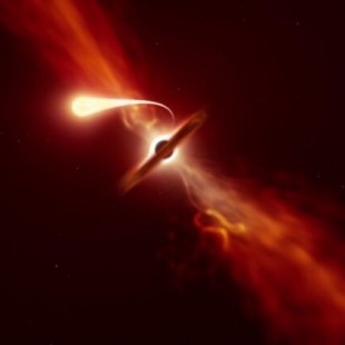Agujero negro captado en detalle succionando una estrella cercana