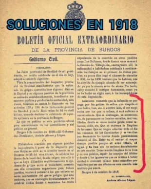 Medidas publicadas en 1918 en Burgos para combatir la pandemia