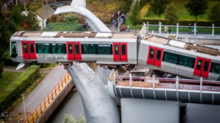 Un fallo en el freno de emergencia hace que un tren de metro termine encima de una escultura [NL]