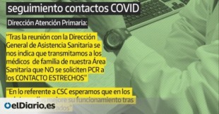La Xunta ordena por mail a sus médicos de Atención Primaria que dejen de hacer PCR a contactos estrechos
