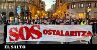 Más de 17.000 taberneros se manifiestan en Bilbao por el cierre de la hostelería sin un plan de compensación
