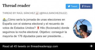 Recuento electoral en España si tuviesemos el sistema USA [humor]