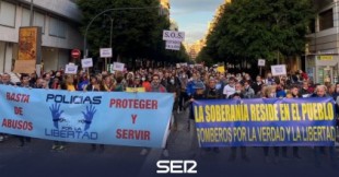 Casi 100 sancionados por no llevar mascarilla en una manifestación de "Policías por la libertad"