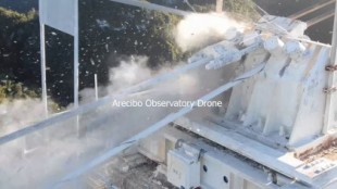 La destrucción del radiotelescopio de Arecibo en vídeo