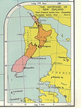 Así es el mapa de España desde el punto de vista de los neozelandeses