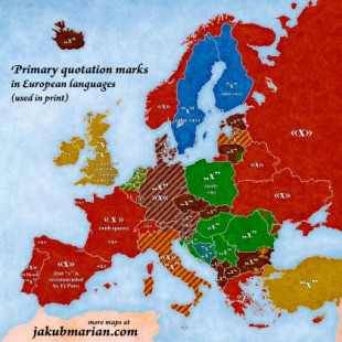 Mapa de las comillas en Europa