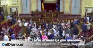 Diputados de PSOE, PP, Unidas Podemos, Ciudadanos y Bildu felicitan el año en un video conjunto...