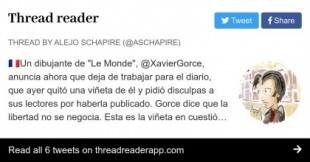 Xavier Gorce dibujante de "Le Monde" deja el diario, que quitó una de su viñetas y se disculpó por publicarla