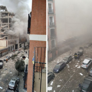 Un fuerte explosión destroza un edificio en pleno centro de Madrid