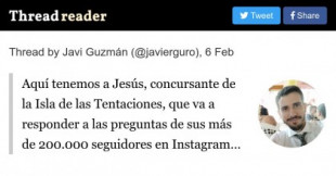 Aquí tenemos a Jesús, concursante de la Isla de las Tentaciones...