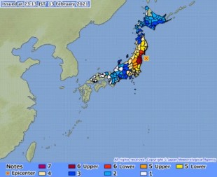 Potente terremoto con epicentro en Fukushima de 7,1 de magnitud