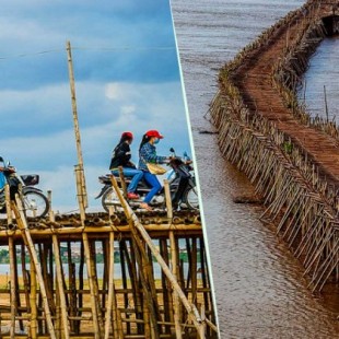 ¿Sabías que el puente de bambú más largo del mundo se arma y se desarma cada año?
