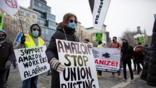 Trabajadores de Amazon luchan para formar su primer sindicato