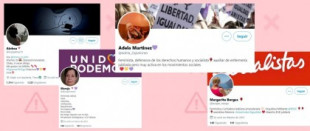 Cuidado con las cuentas trolls que se hacen pasar por 'feministas de PSOE y Podemos' con mensajes esperpénticos