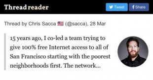Hace 15 años, codirigí un equipo que intentaba brindar acceso 100% gratuito a Internet a todo San Francisco... [Hilo]
