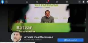 Facebook e Instagram bloquean la cuenta de Otegi por su mensaje sobre Madariaga