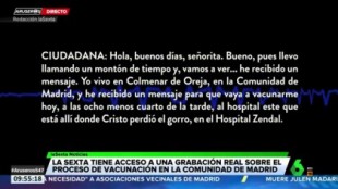 Así despacha la Comunidad de Madrid a una señora que no puede desplazarse 150 km para vacunarse (Audio)