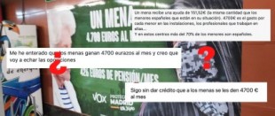 ¿Qué sabemos del cartel de VOX y los 4.700 euros al mes de los "mena" en la Comunidad de Madrid?