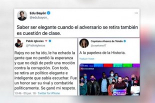 Iglesias cuando se fue Rajoy vs. Álvarez de Toledo ahora: "Ser elegante cuando el adversario se retira es cuestión de clase"