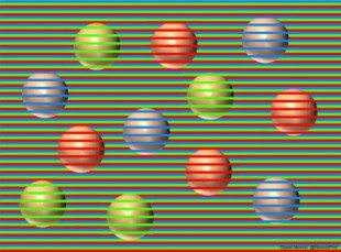 ¿Ves las esferas de colores? En realidad son beige. Es una ilusión