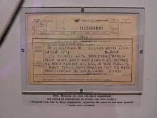 El telegrama del artista Asger Jorn a H.F. Guggenheim tras ser galardonado con el Guggenheim International Award