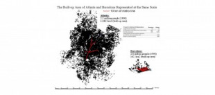 Mapas de Barcelona y Atlanta muestran el desperdicio de la dispersión
