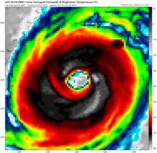 Tifón In-Fa en el Mar de Filipinas, potencial coloso