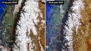 Retrocede la capa de nieve de los picos de la cordillera de los Andes en medio de una sequía histórica