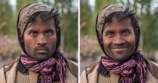 Diez fotografías de gente antes y después de que les pidieran sonreír